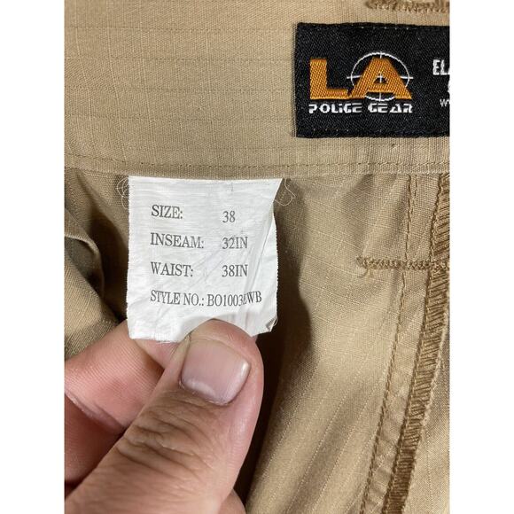 LA Police Gear Pants Mens 38 (34X30) Khaki Ripstop Tactical Basic Operator Cargo - Picture 8 of 13